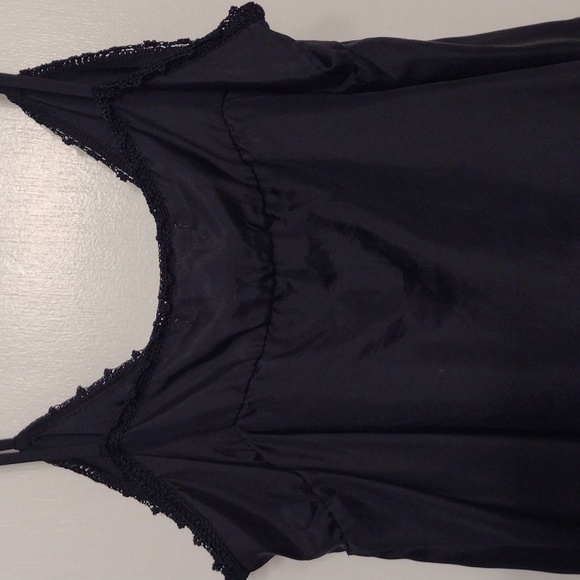 NEW Gold Hawk Black Silk Double Layer Silk Babydoll Camisole Tank Size Medium - Picture 14 of 16